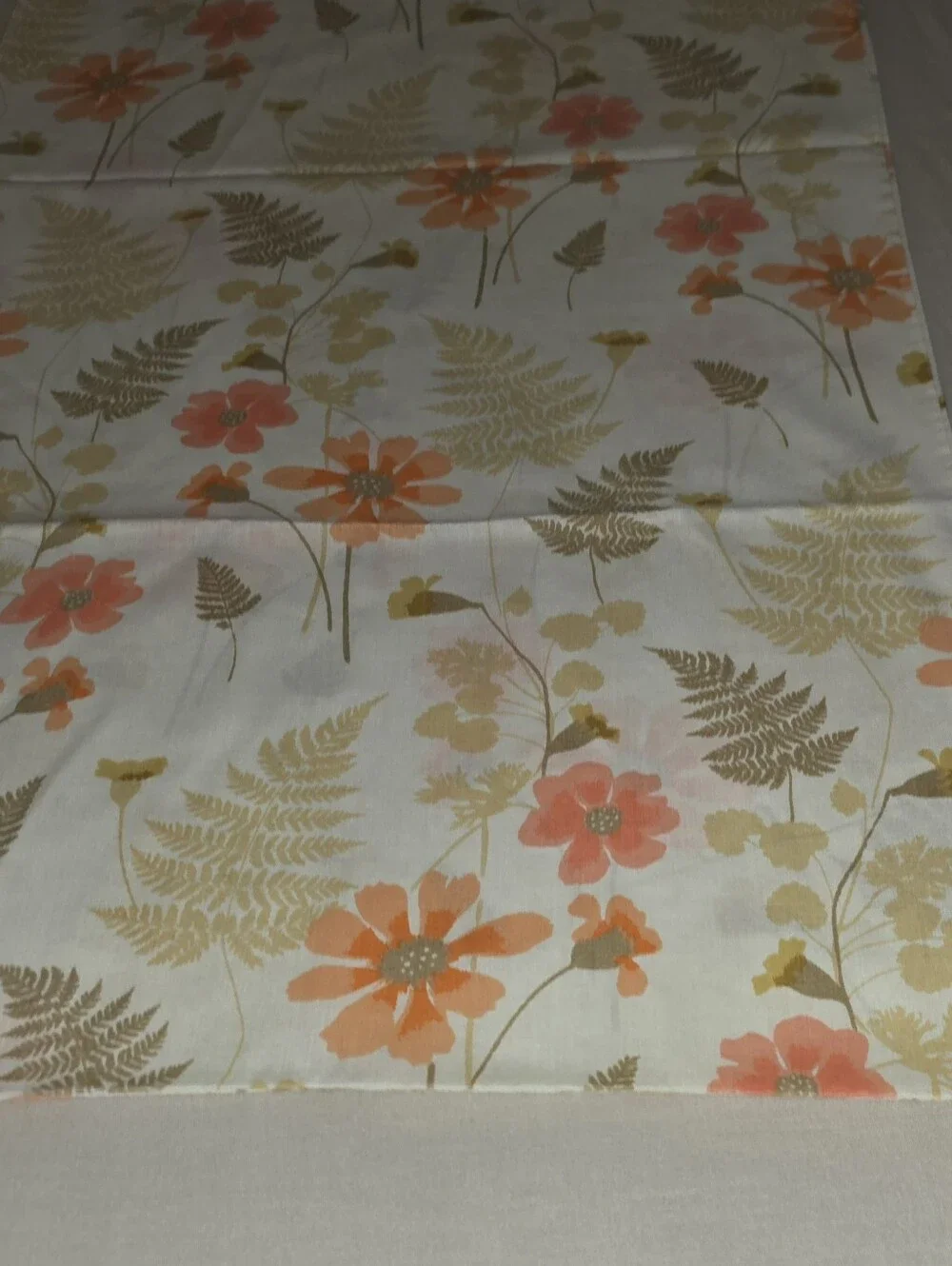 Vintage 1970s King Size Pillowcase “Forest Flower” by Burlington